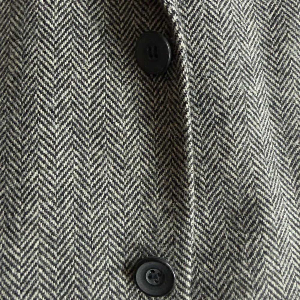 Vintage Haggar Imperial Black & White Herringbone Blazer | Made in USA | 44R - Picture 8 of 14
